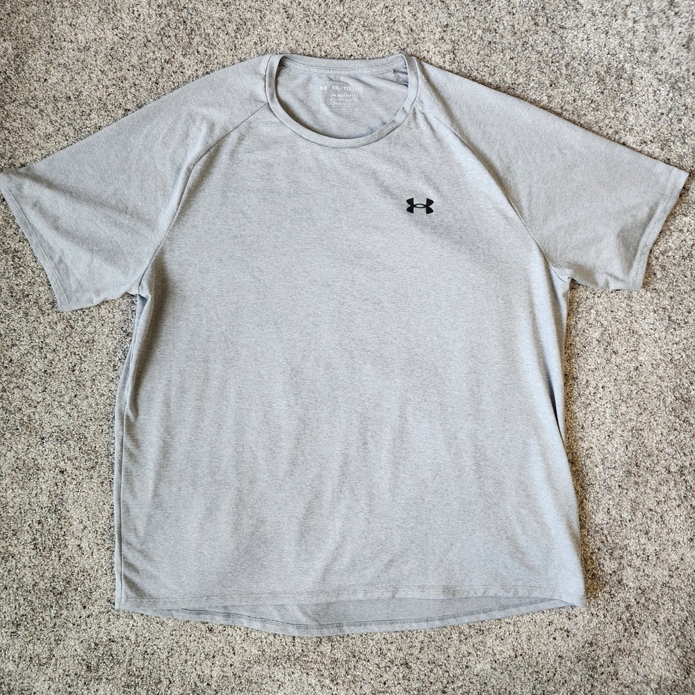 Under Armour T Shirt Mens XXL Gray Tech Tee Short Sleeve Gym Workout 1326413 EUC